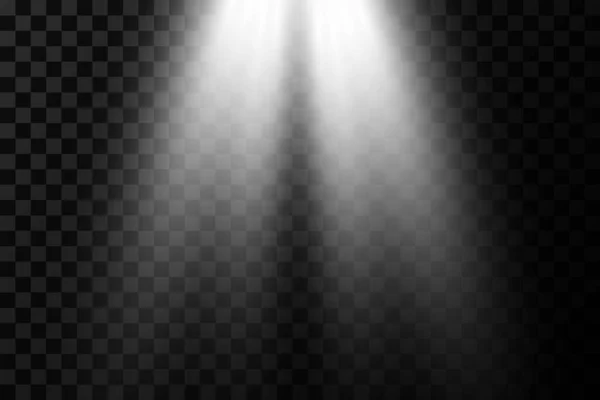 Διάνυσμα Διαφανές Ηλιακό Φως Διάνυσμα Σκηνή Φωτίζεται Από Προβολέα Φωτεινή — Διανυσματικό Αρχείο