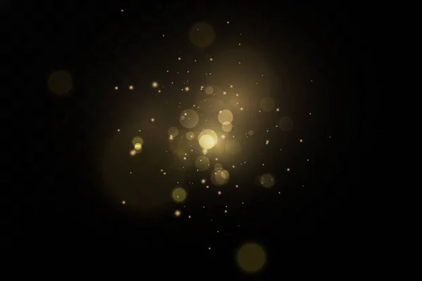 Μπάνερ Κίτρινη Σκόνη Φως Επίδραση Όμορφα Πανό Φαινόμενο Σκόνης Σωματίδια — Διανυσματικό Αρχείο