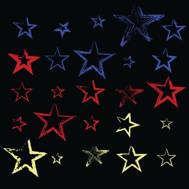 Beyaz arka planda yıldızlar. Siyah yıldız zarif bir yıldızla kayıyor. Göktaşı, kuyruklu yıldız, asteroid, yıldızlar..