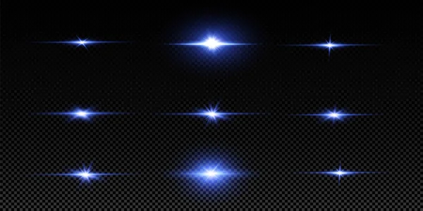 Яркие Частицы Горящие Голубые Огни Звезды Лазеры Вектор — стоковый вектор