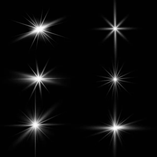 Efecto Luz Estrella Brillante Luz Explota Sobre Fondo Transparente Sol — Vector de stock