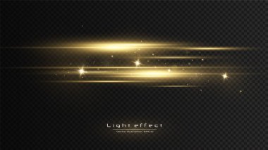 Altın ışık efekti. Soyut lazer ışınları. Kaotik neon ışınları