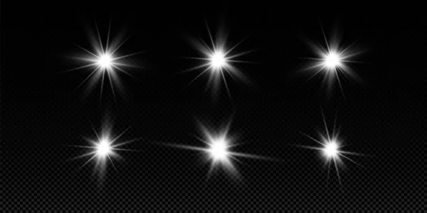 Wit Gloeiend Licht Explodeert Een Transparante Achtergrond Met Ray Transparante — Stockvector