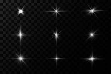 Beyaz parlayan ışık şeffaf bir arkaplanda patlar. Ray 'le. Şeffaf, parlak güneş. Parlak bir ışıltının merkezi.