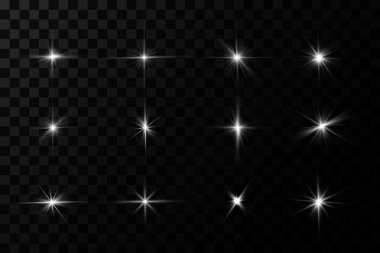 Beyaz parlayan ışık şeffaf bir arkaplanda patlar. Ray 'le. Şeffaf, parlak güneş. Parlak bir ışıltının merkezi.