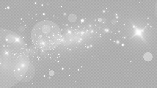 Fallender Schnee Auf Gray Vector Weihnachtswetter Hintergrund Leuchten Lichteffekt Vektorillustration — Stockvektor