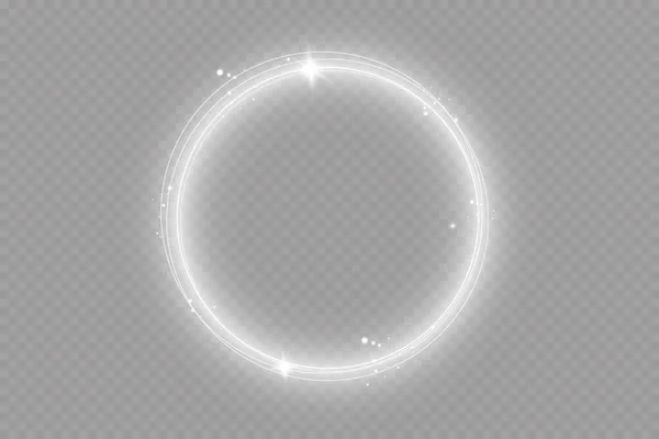 Witte Ring Vector Luxe Sprankelend Frame Kerstversiering — Stockvector