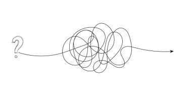 Çılgınca dağınık bir çizgi. Aralarına çizilmiş yuvarlak elementler, serbest çizim ve semboller dizisi bağlı dağınık demet sembolleri. Siyah ve beyaz soyut karalamalar, kaos çizimleri. Vektör illüstrası.