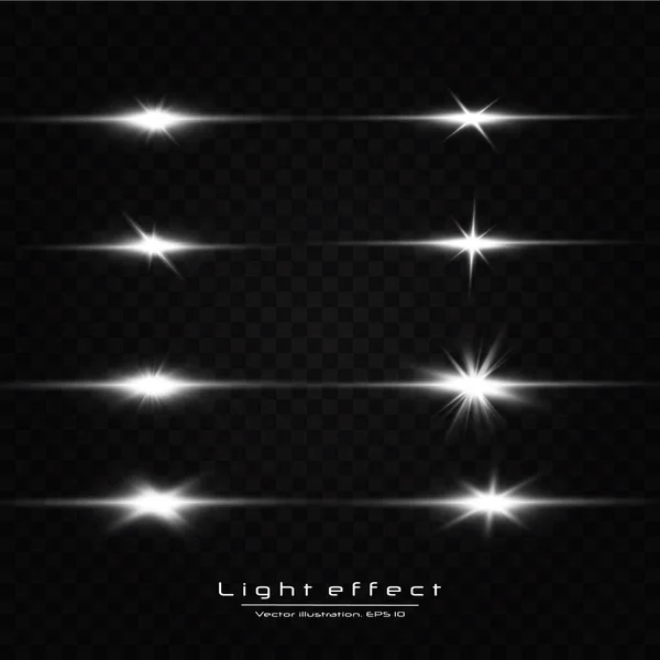 Licht Effect Heldere Ster Licht Explodeert Een Transparante Achtergrond Heldere — Stockvector