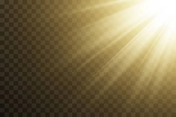 Векторне Прозоре Сонячне Світло Векторна Сцена Освітлена Прожектором Світловий Ефект — стоковий вектор