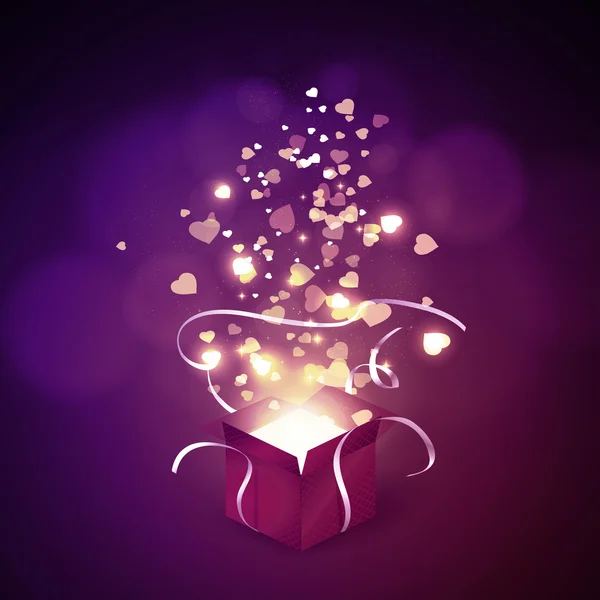 Saint-Valentin - cadeau de coeur — Image vectorielle