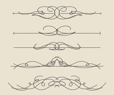 Kaligrafi öğeleri kümesi.