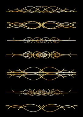 Kaligrafi öğeleri kümesi.