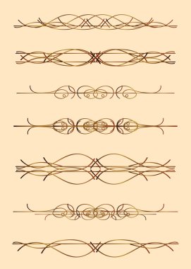 Kaligrafi öğeleri kümesi.