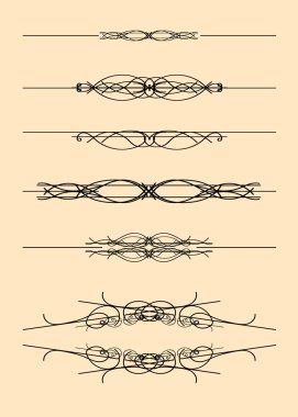 Kaligrafi öğeleri kümesi.