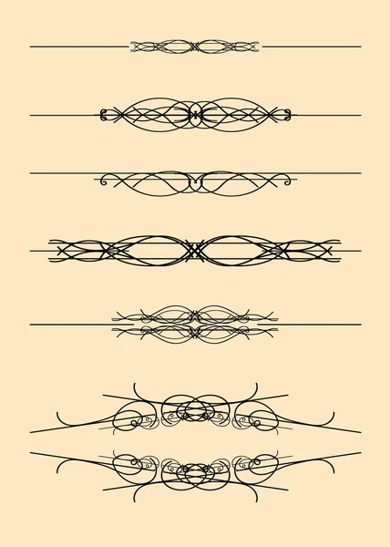 Ensemble d'éléments calligraphiques . — Image vectorielle