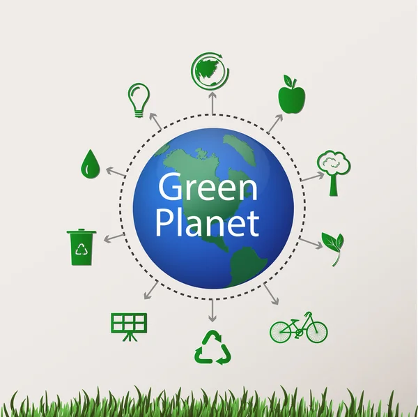 Green Planet Konzept — Stockvektor