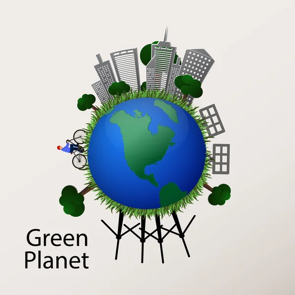 Green Planet Konzept — Stockvektor