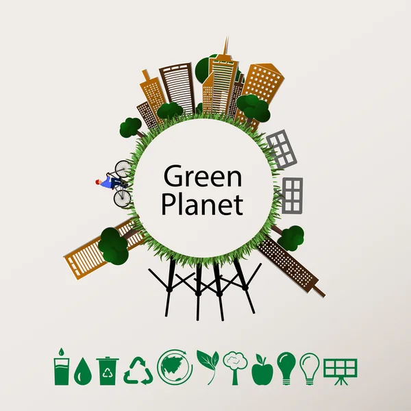 Green Planet Konzept — Stockvektor