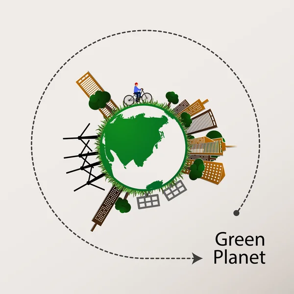 Concept de planète verte — Image vectorielle