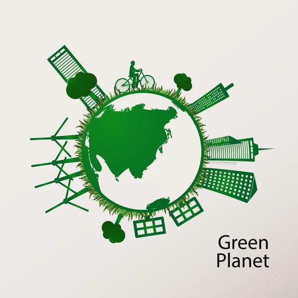Conceito de Planeta Verde — Vetor de Stock