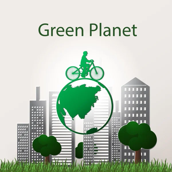 Green Planet Konzept — Stockvektor