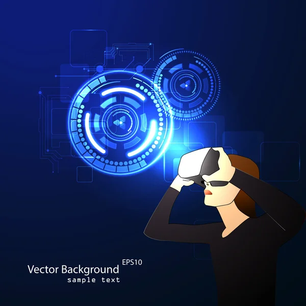 Óculos com a realidade virtual —  Vetores de Stock