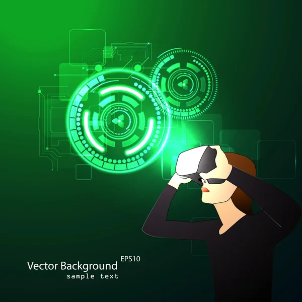 Gafas con la realidad virtual — Vector de stock