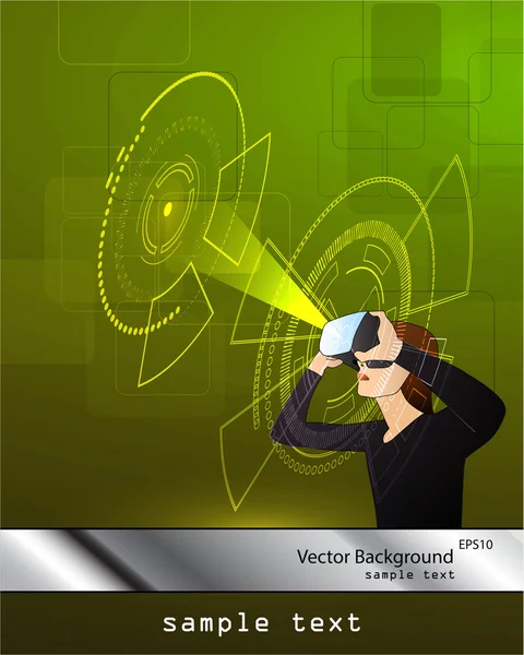 Gafas con la realidad virtual — Vector de stock
