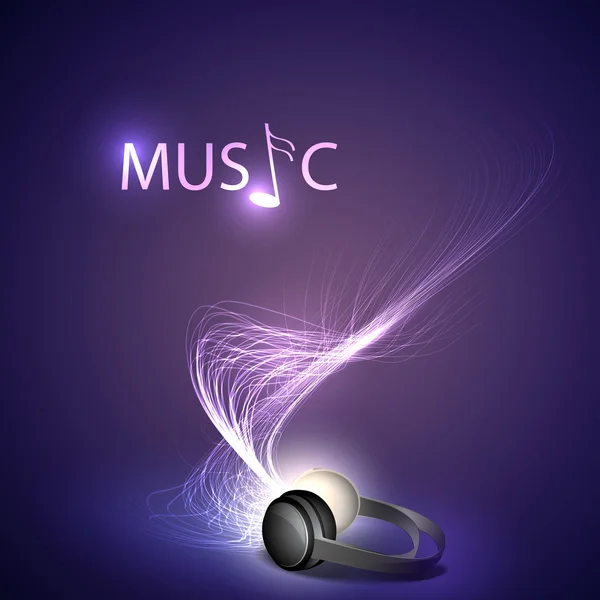 Fond musical avec écouteurs — Image vectorielle