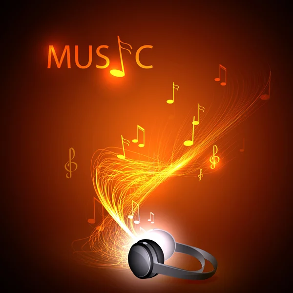 Music background with headphones — Stock Vector
