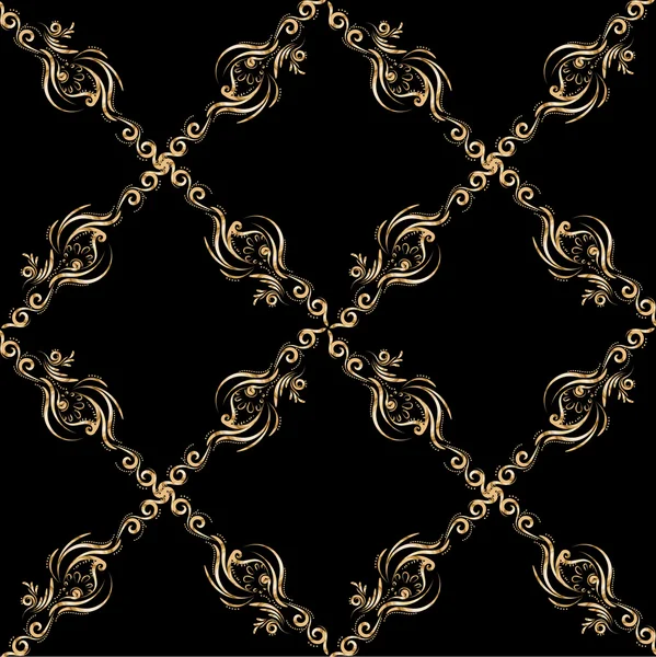 Motif sans couture d'ornement doré — Image vectorielle
