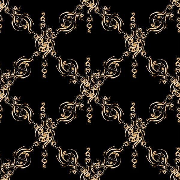 Nahtloses Muster aus goldenem Ornament — Stockvektor