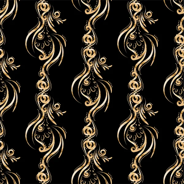 황금 장식의 완벽 한 패턴 — 스톡 벡터