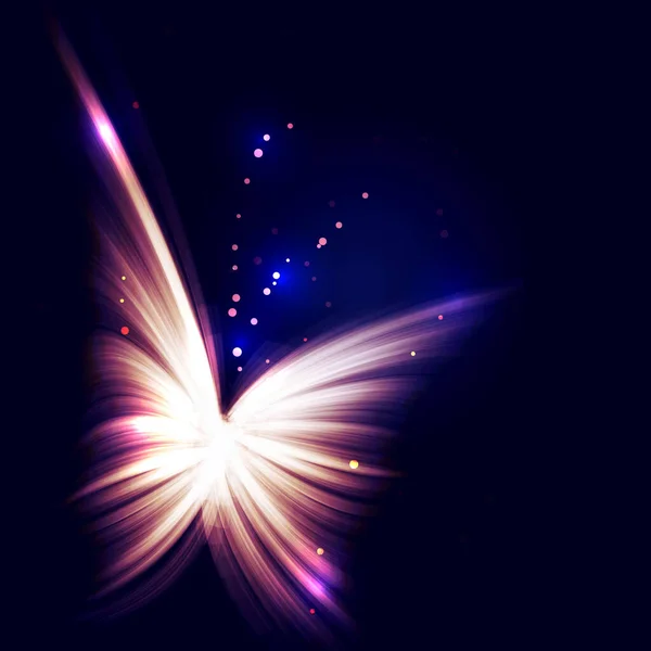 Belle Bannière Papillon Faite Lignes Lumineuses — Image vectorielle