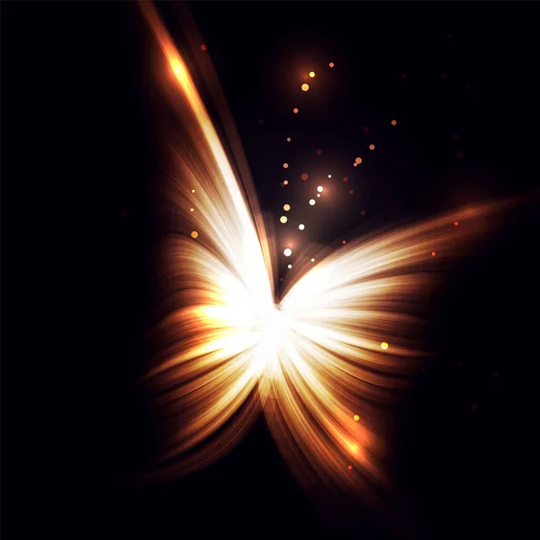 美丽的彩旗蝴蝶 由发光线制成 — 图库矢量图片