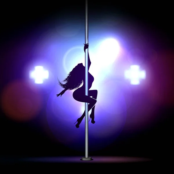 Vector Illustration Girl Dancing Striptease — Stock Vector