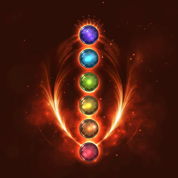 Conceptul Ilustrație Vectorială Aura Chakra Meditație — Vector de stoc