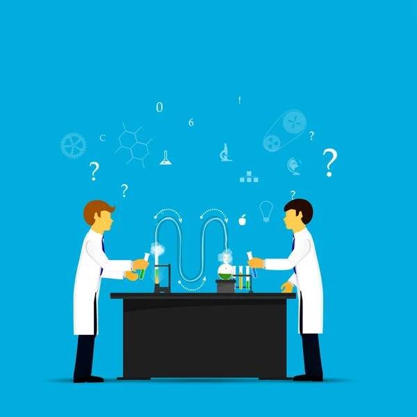 Pesquisa de processo em um laboratório químico . —  Vetores de Stock