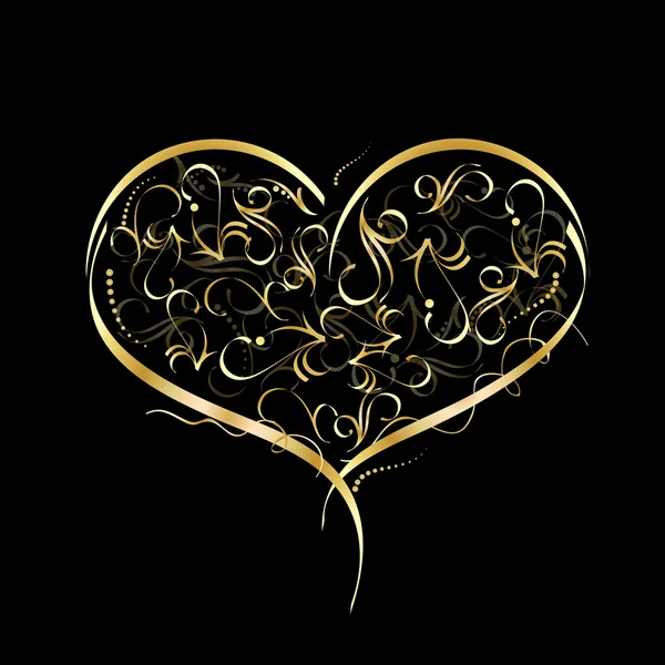 Corazón de oro abstracto — Vector de stock