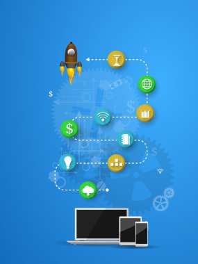 İllüstrasyon iş teknolojileri ve ekip çalışması