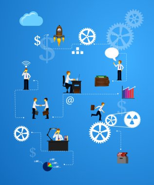 Takım çalışması, gösterilen işlem, grafik işbirliği