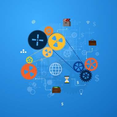 İllüstrasyon iş teknolojileri ve ekip çalışması