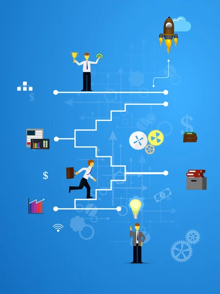 Travail d'équipe, montrant la transaction, graphiques, coopération — Image vectorielle