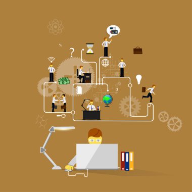 İş infographics insanlar ve simgeler