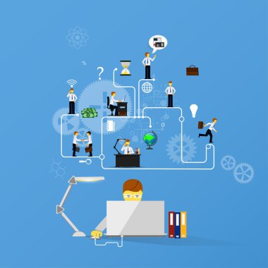 İş infographics insanlar ve simgeler