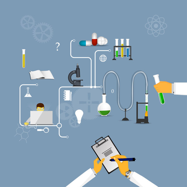 Исследования в химической лаборатории
.