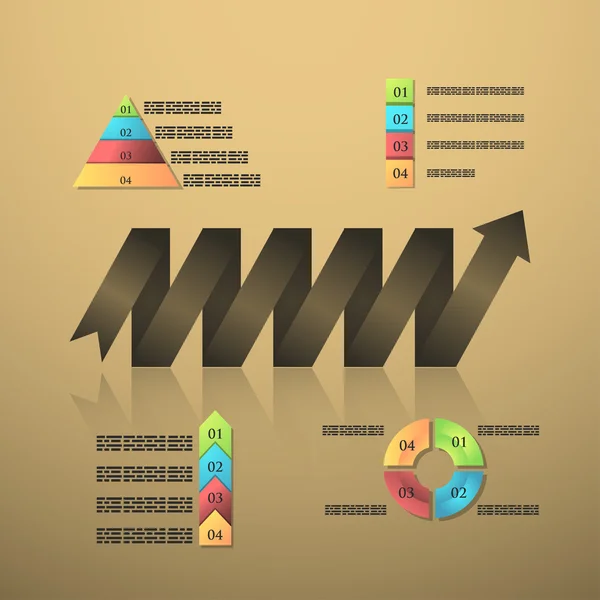 Modello di timeline con grafici e testo . — Vettoriale Stock