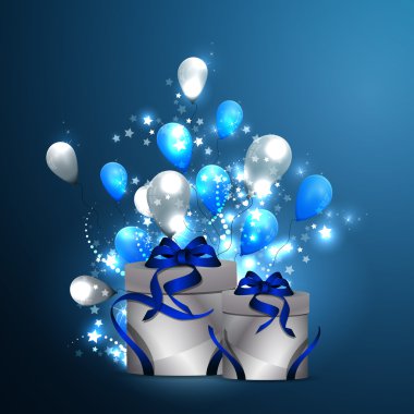 Mutlu yıllar balonlu doğum günü kartı