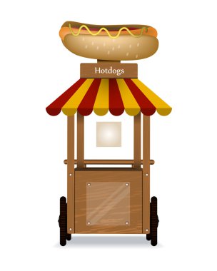 Resimde bir hotdog stand